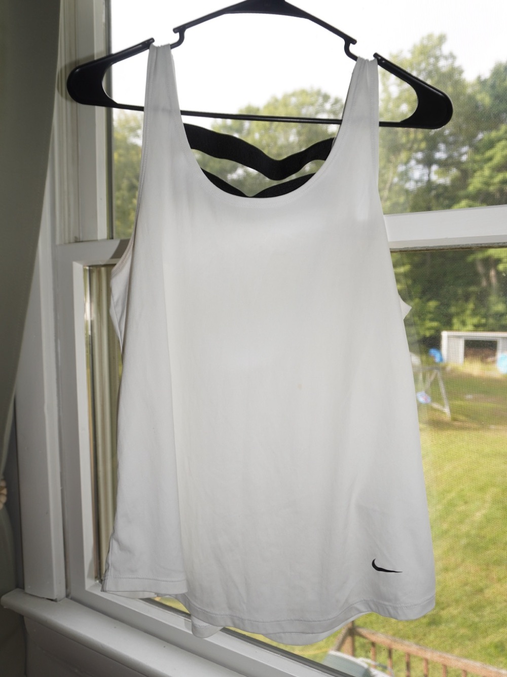 Nike White Tank Top with Black Strappy Back